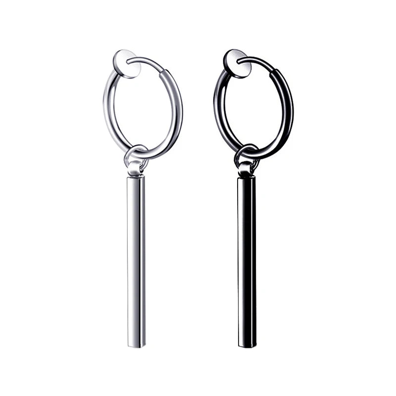 1 Piece Stainless Steel Ear Clip Earrings for Women Men Painless Fake Earrings Best Selling Style Punk Hip Hop Jewelry - Mountain ship