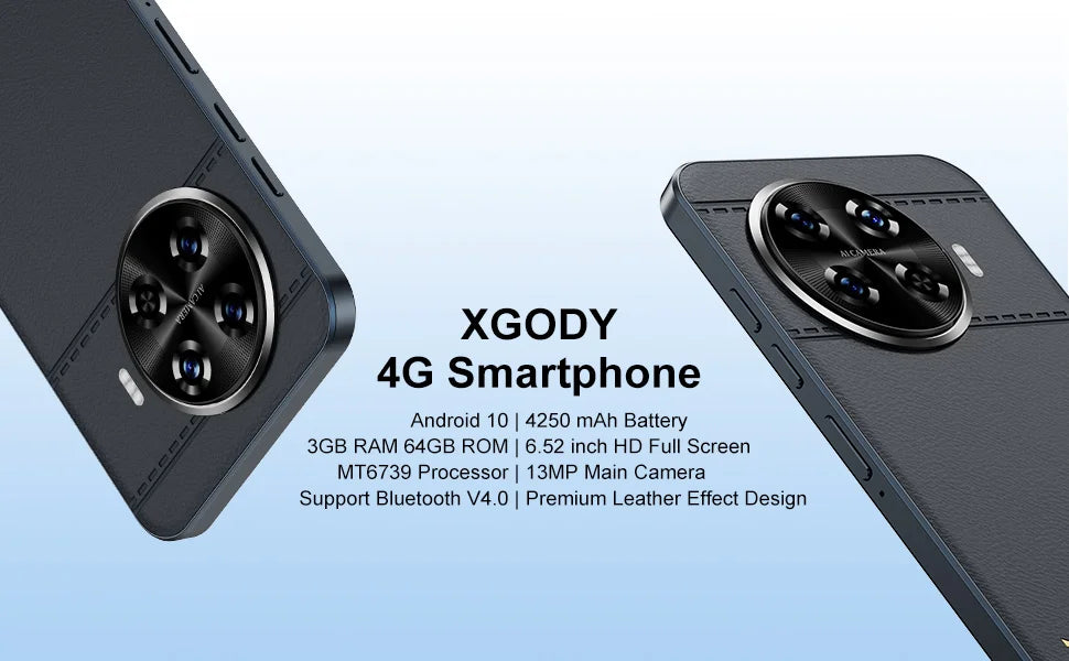 2025 New XGODY Smartphone Android,6.5 inch Screen,3GB+64GB ROM,Mobile phones,4250mAh,13MP,4G Network,Dual SIM 4Core,Cellphones - Mountain ship