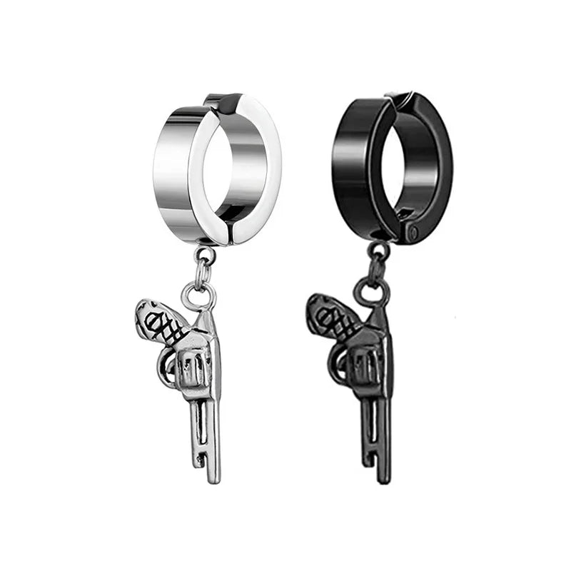 1 Piece Stainless Steel Ear Clip Earrings for Women Men Painless Fake Earrings Best Selling Style Punk Hip Hop Jewelry - Mountain ship