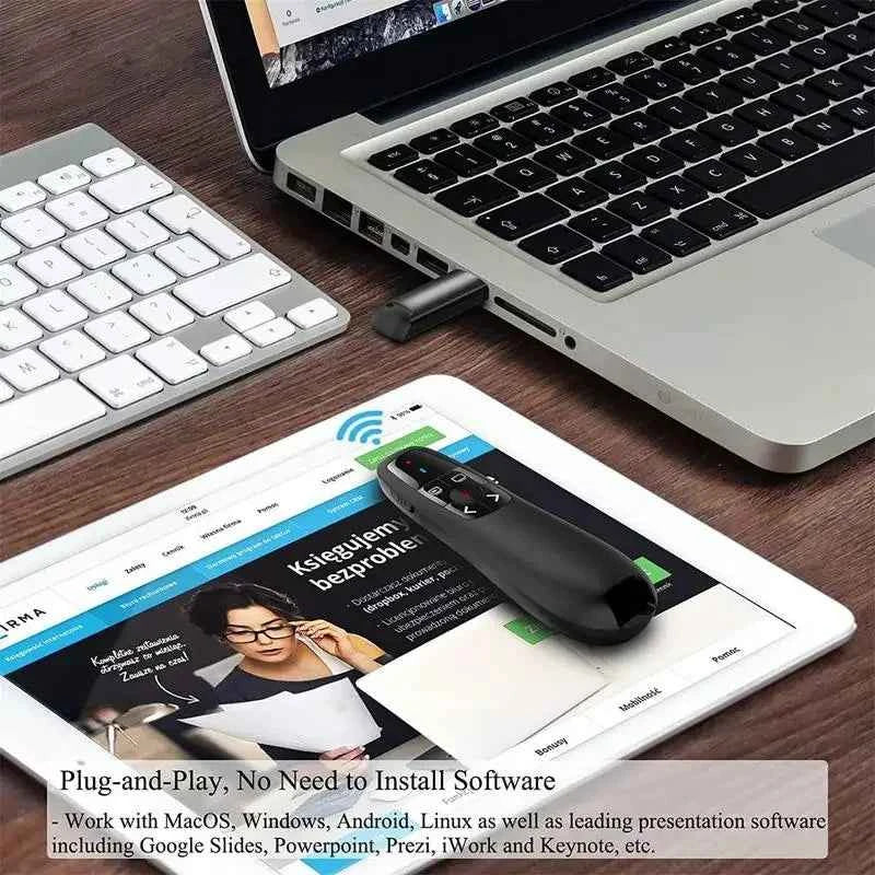 2024 NEW 2.4GHz Wireless Power Point Pen Presentation Clicker USB Remote Control Flip Presenter Pointer PPT Slide Advancer Pens - Mountain ship