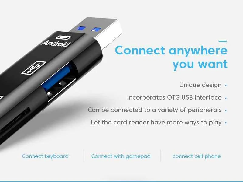 USB3.0 Card Reader 6 in 1 OTG Multifunction Type C Micro TF SD USB Card Reader Adapter Computer Laptop Tablet Phone Accessories - Mountain ship