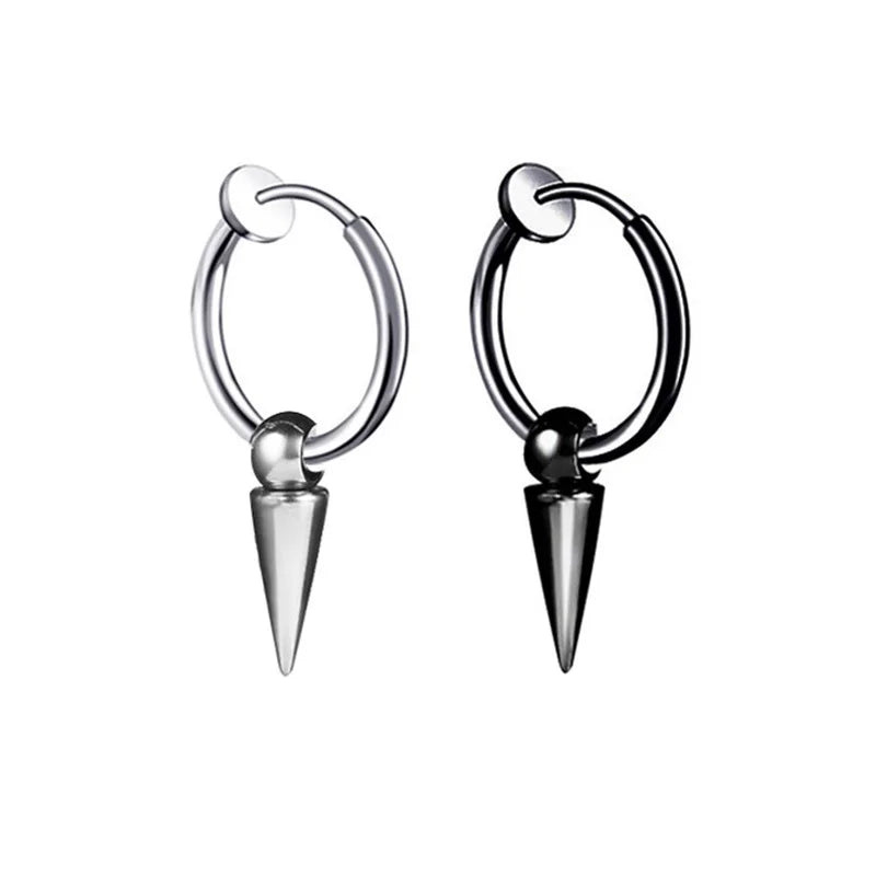 1 Piece Stainless Steel Ear Clip Earrings for Women Men Painless Fake Earrings Best Selling Style Punk Hip Hop Jewelry - Mountain ship