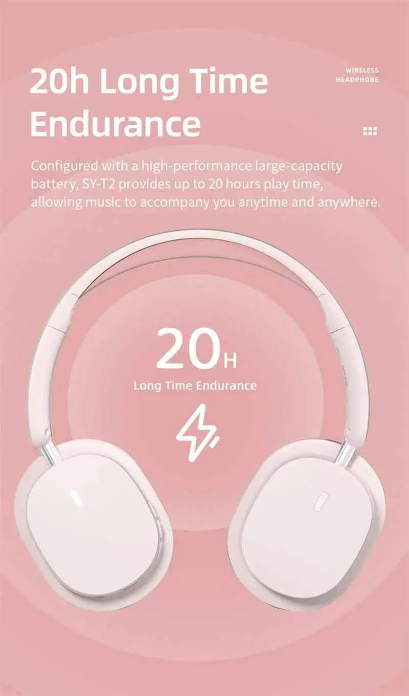 Head Mounted Wireless Earphones Foldable Bluetooth Earphones Built Microphone Earphones Audio Noise Cancelling Earphones - Mountain ship