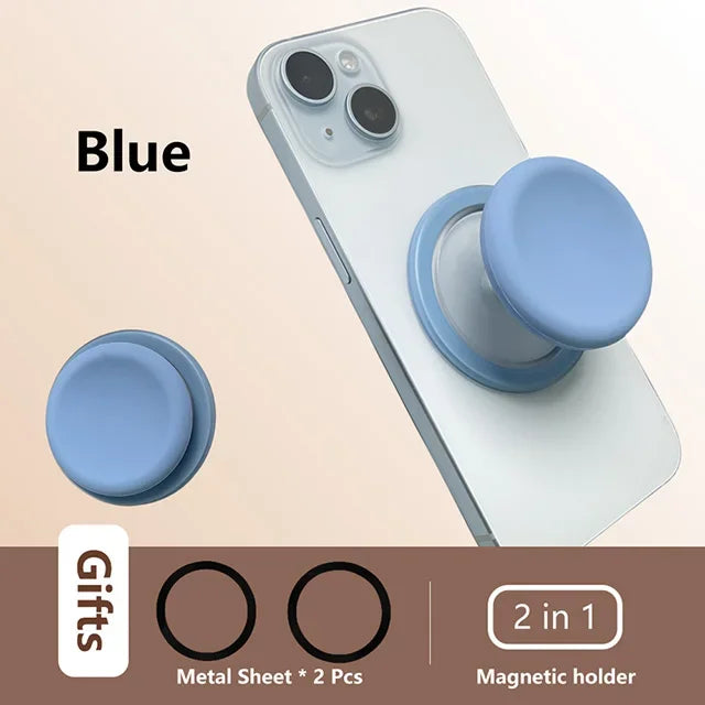 Magnetic Mobile Phone Grip Tok Holder For IPhone 15 Samsung Socket Pocket Support Mac Safe Ring Finger Folding Stand posocket - Mountain ship