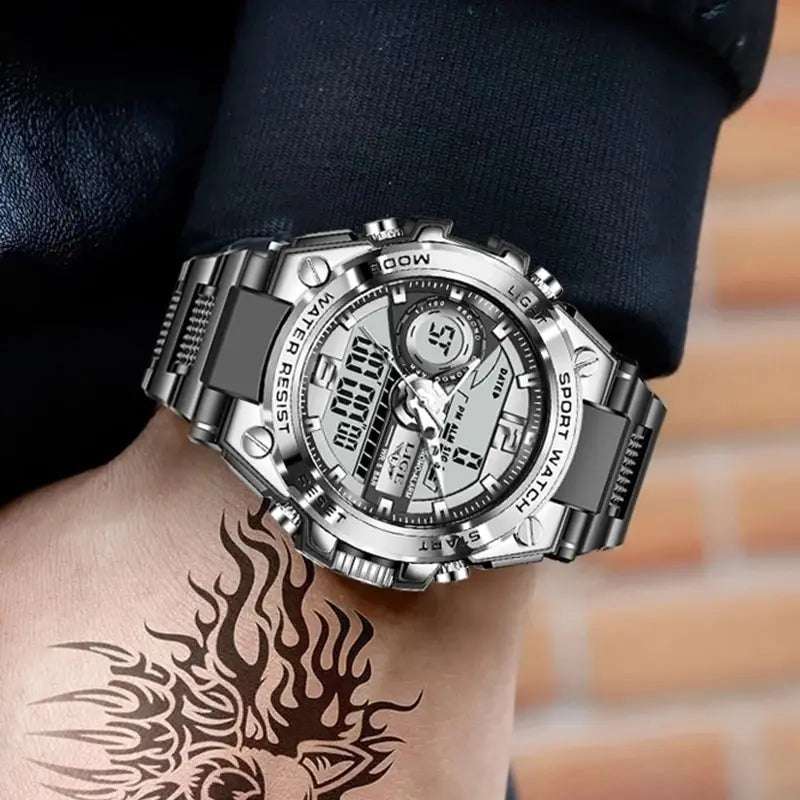 LIGE Men Military Watch Digital 50m Waterproof Wristwatch LED Quartz Clock Sport Watch Male Big Watches Men Relogios Masculino - Mountain ship
