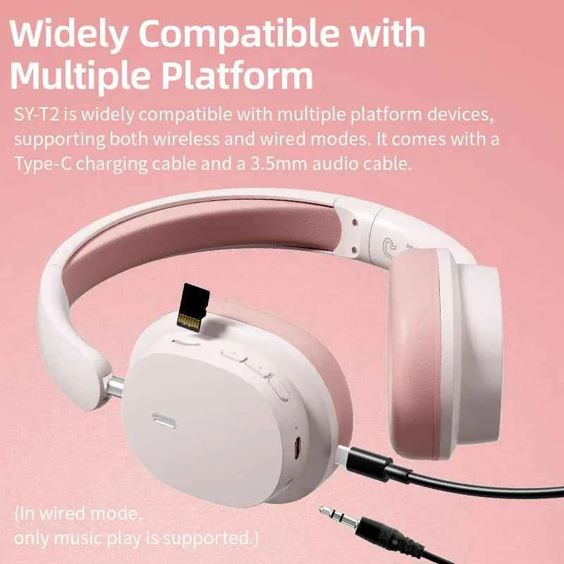 Head Mounted Wireless Earphones Foldable Bluetooth Earphones Built Microphone Earphones Audio Noise Cancelling Earphones - Mountain ship