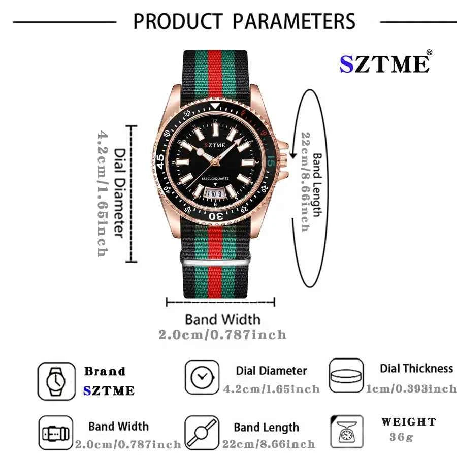 New fashionable men's nylon strap calendar watch, luxurious and simple business men's and women's night light quartz watch - Mountain ship