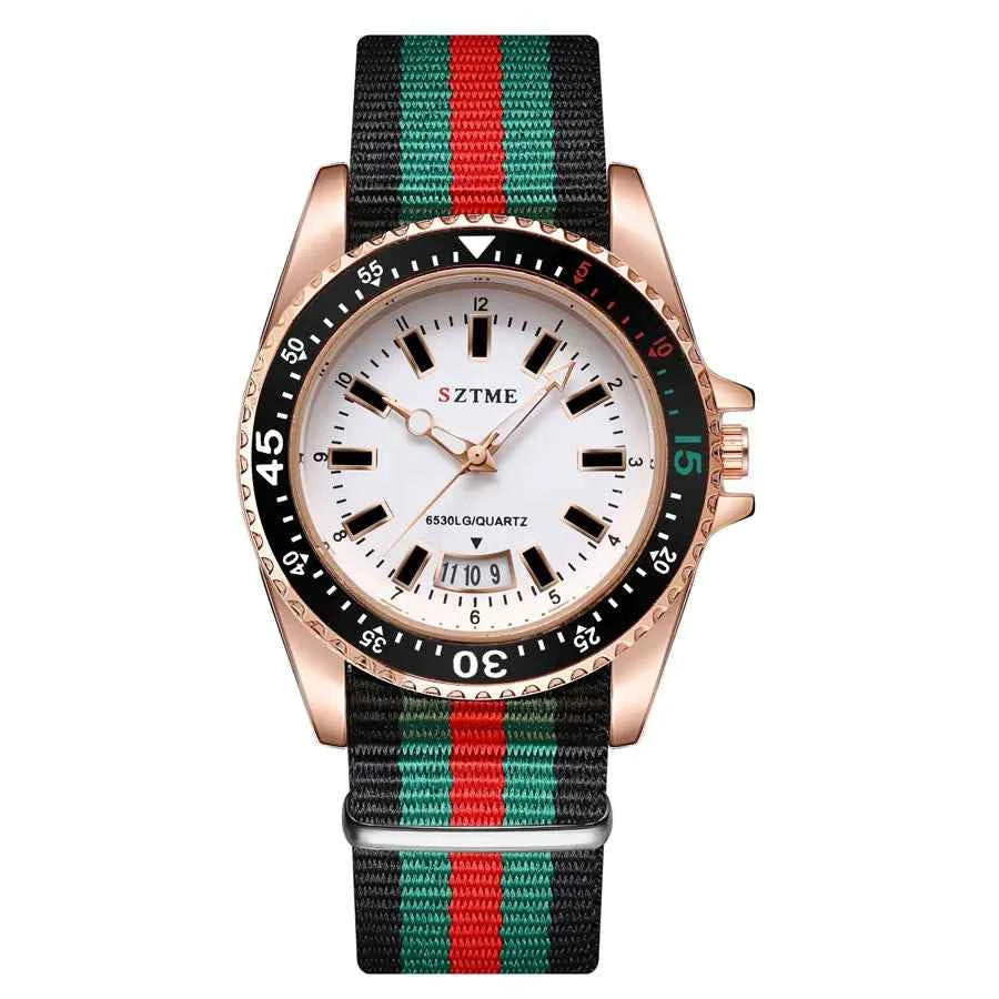 New fashionable men's nylon strap calendar watch, luxurious and simple business men's and women's night light quartz watch - Mountain ship