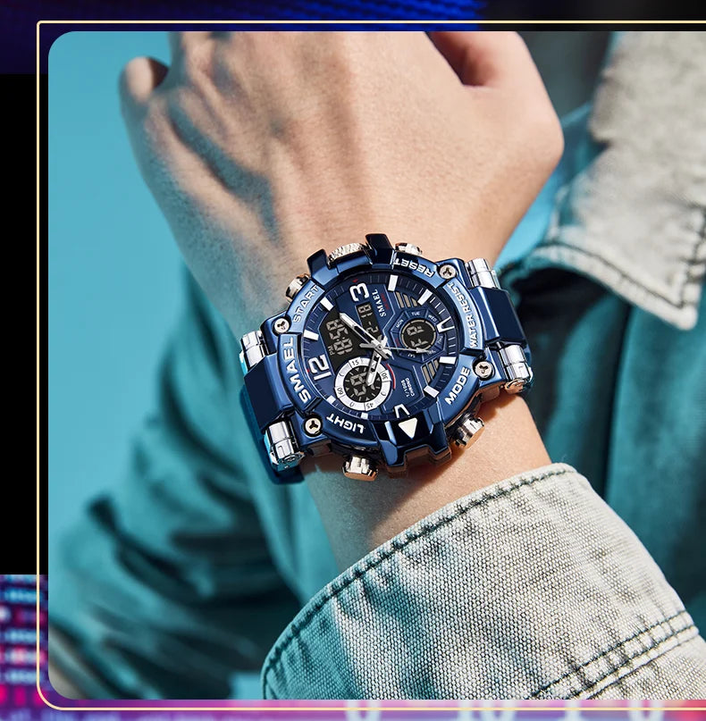 2025 SMAEL Sports Watches Men LED Watches New 50m Waterproof Digital Watches 8110 Shockproof Sports Watches for Men Electrionic - Mountain ship