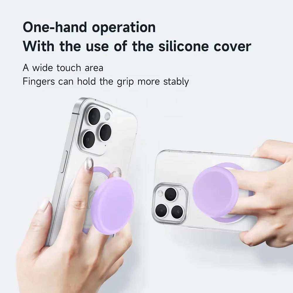 Magnetic Mobile Phone Grip Tok Holder For IPhone 15 Samsung Socket Pocket Support Mac Safe Ring Finger Folding Stand posocket - Mountain ship