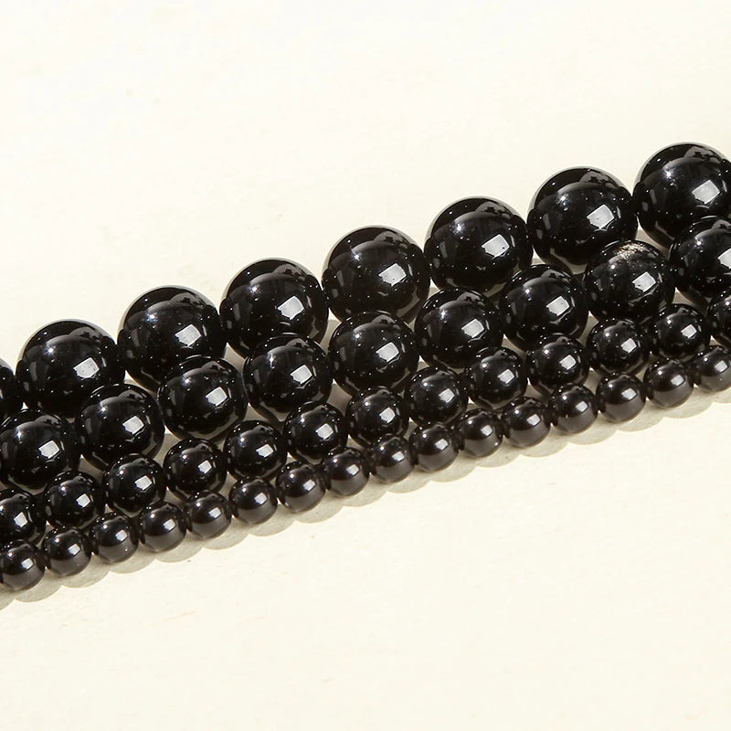 4 6 8 10mm Natural Stone Black Obsidian Bead Polished Round Loose Spacer Bead For Jewelry Making Diy Necklace Bracelet Accessory - Mountain ship