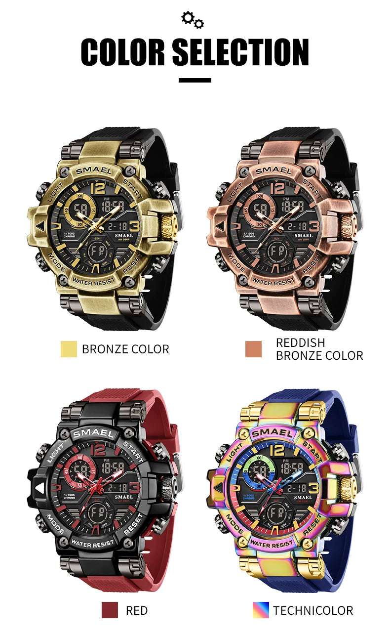 2025 SMAEL Sports Watches Men LED Watches New 50m Waterproof Digital Watches 8110 Shockproof Sports Watches for Men Electrionic - Mountain ship