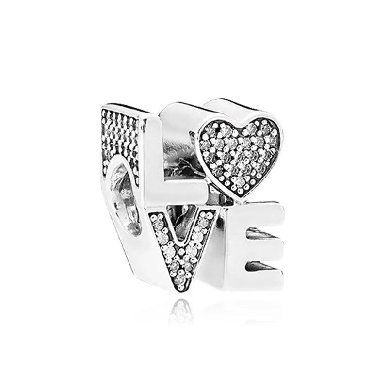 Europe 925 Silver Family Charm Fit Original Bracelet Jewelry Pendant Boy Girl Sparkling Mom Bead Sisters Pandora Dangle Plated - Mountain ship