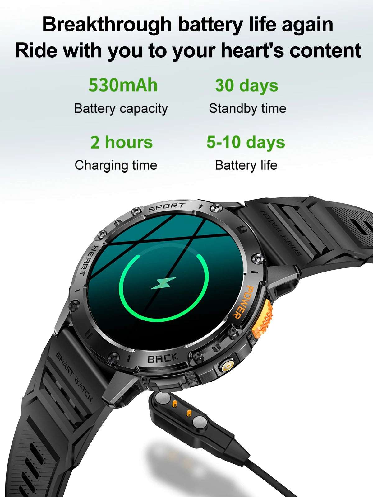 For Huawei Xiaomi New AMOLED Smart Watch Men with Flashlight Sports Waterproof Fitness Tracker Bluetooth Call Smartwatch Man+Box - Mountain ship