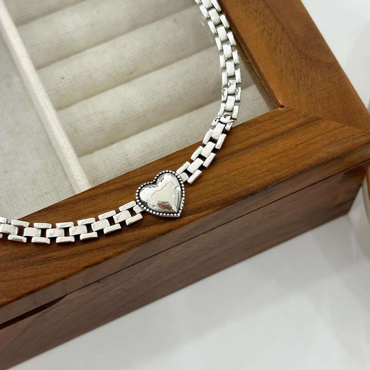 New Arrival Romantic Love Heart 925 Sterling Silver Female Jewelry Set For Women Necklace Bracelet Ring Best Engagement Gifts - Mountain ship