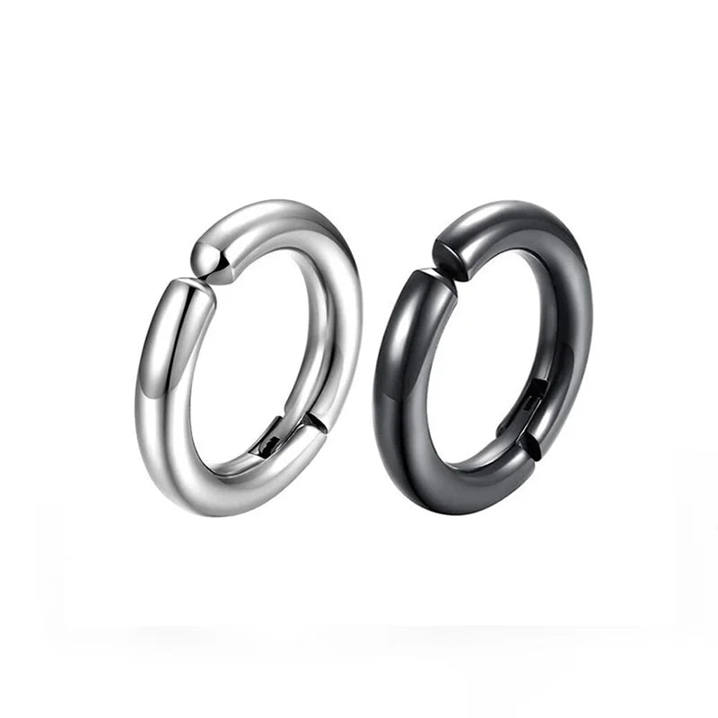 1 Piece Stainless Steel Ear Clip Earrings for Women Men Painless Fake Earrings Best Selling Style Punk Hip Hop Jewelry - Mountain ship