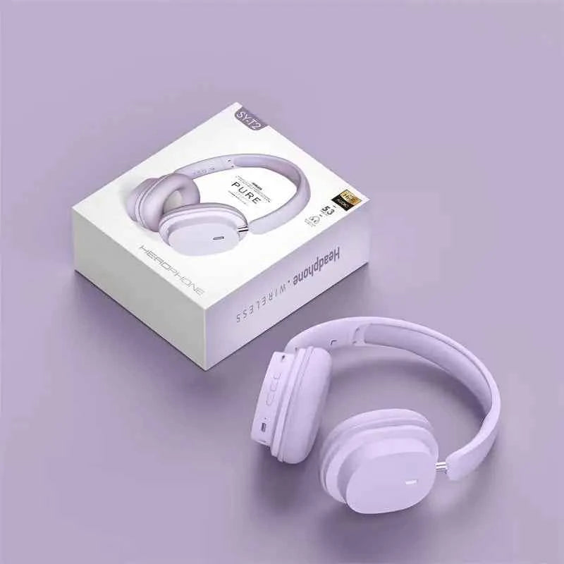 Head Mounted Wireless Earphones Foldable Bluetooth Earphones Built Microphone Earphones Audio Noise Cancelling Earphones - Mountain ship