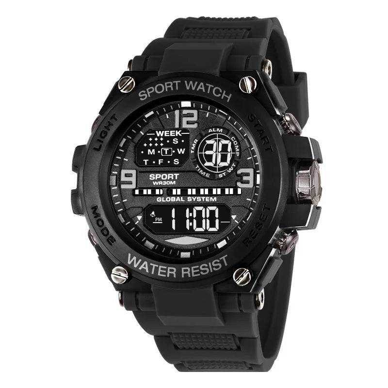 Men Waterproof Sports Watches Multifunction Electronic Watches Anti Drop and Shock-absorbing Wristwatches - Mountain ship