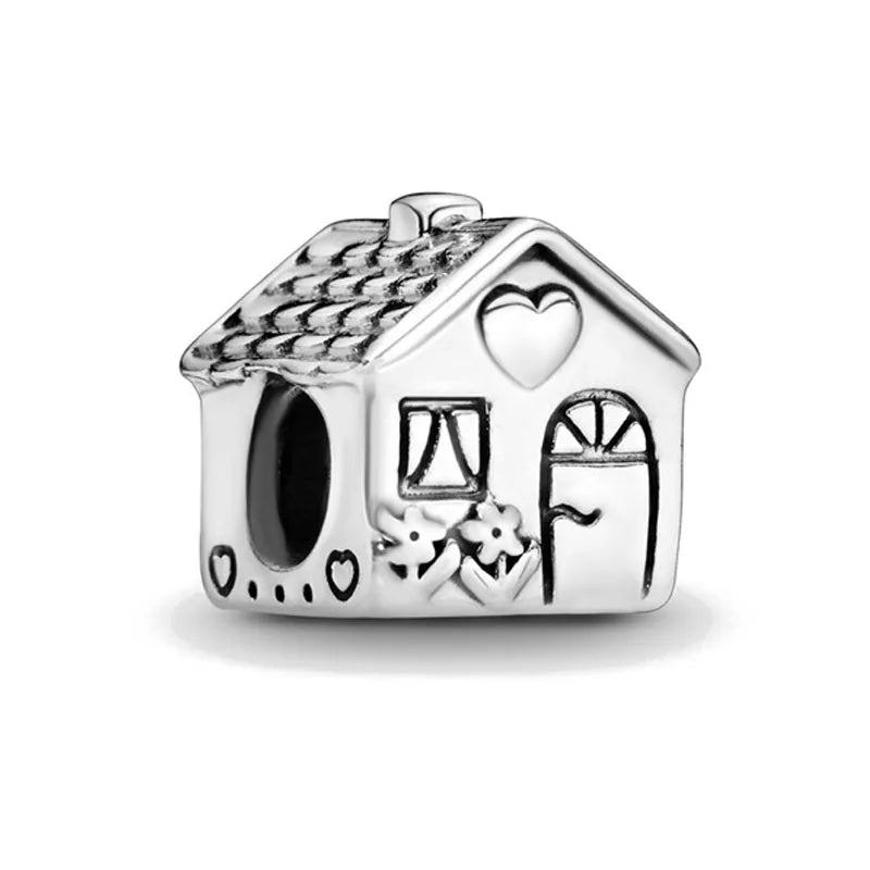 Europe 925 Silver Family Charm Fit Original Bracelet Jewelry Pendant Boy Girl Sparkling Mom Bead Sisters Pandora Dangle Plated - Mountain ship