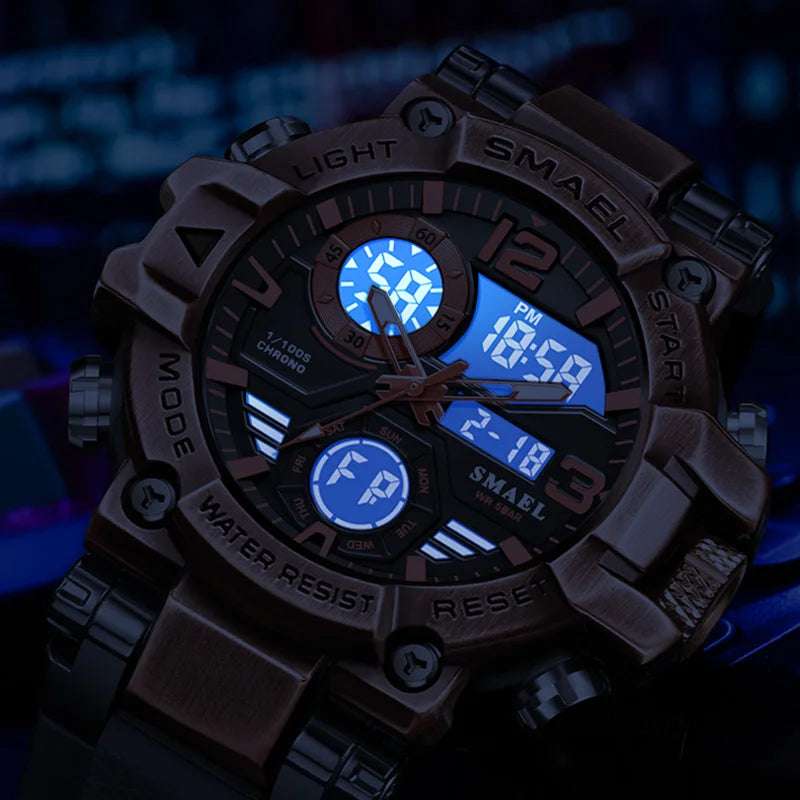 2025 SMAEL Sports Watches Men LED Watches New 50m Waterproof Digital Watches 8110 Shockproof Sports Watches for Men Electrionic - Mountain ship