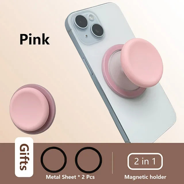 Magnetic Mobile Phone Grip Tok Holder For IPhone 15 Samsung Socket Pocket Support Mac Safe Ring Finger Folding Stand posocket - Mountain ship