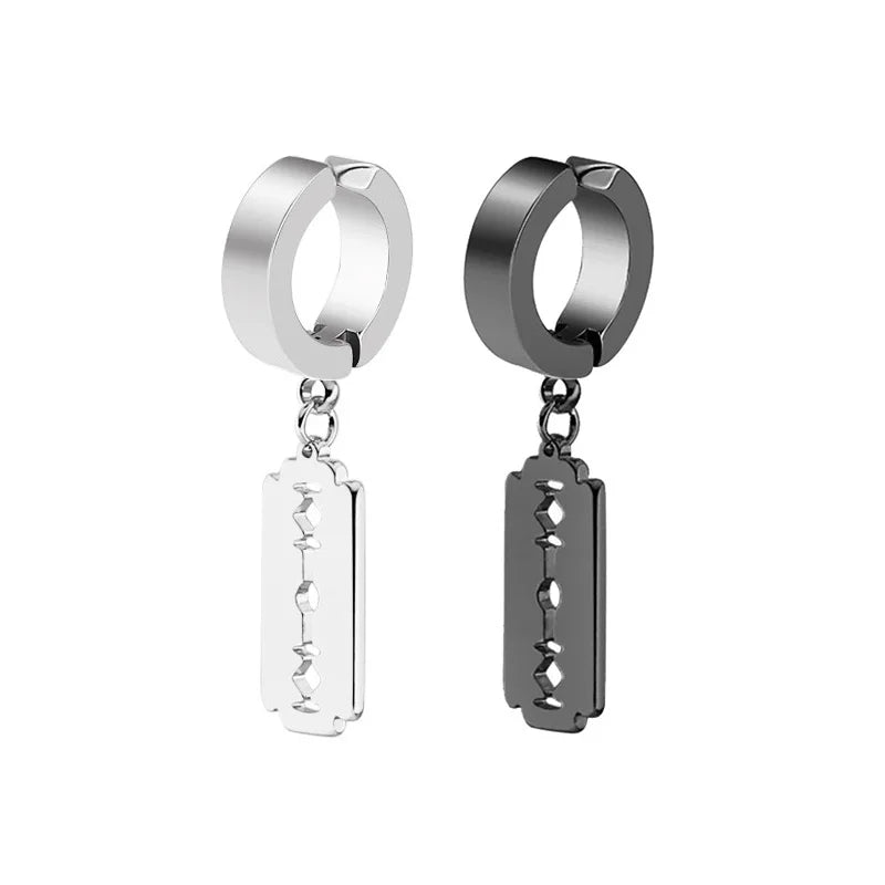 1 Piece Stainless Steel Ear Clip Earrings for Women Men Painless Fake Earrings Best Selling Style Punk Hip Hop Jewelry - Mountain ship