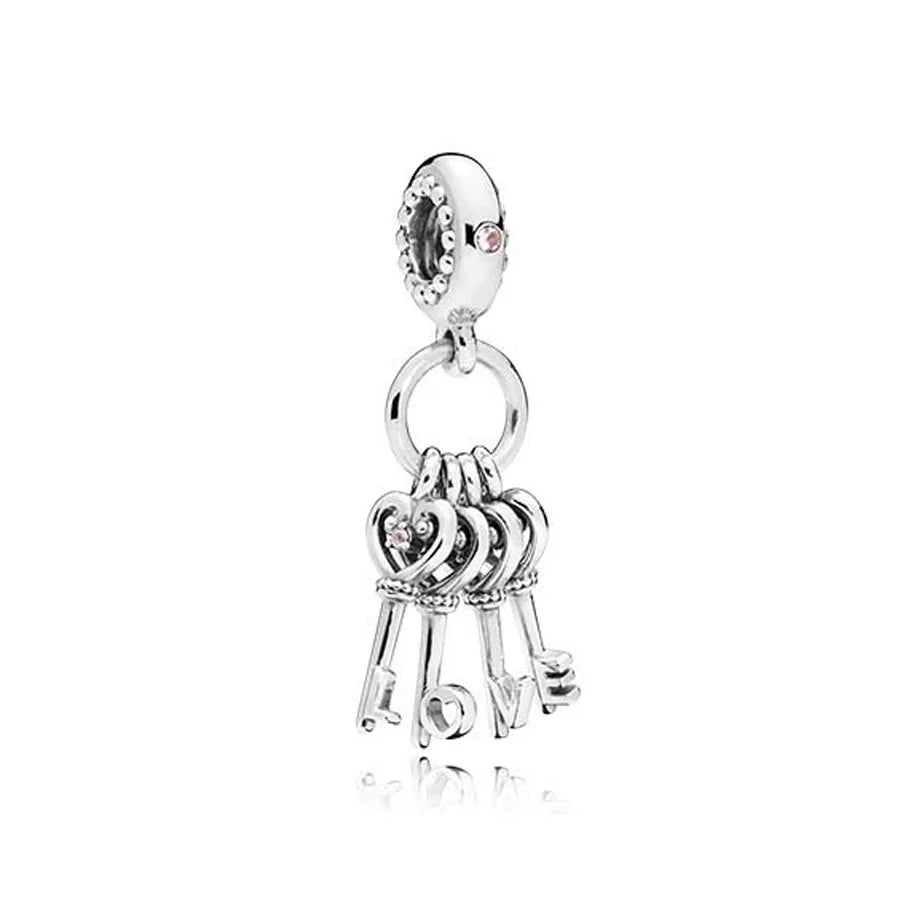 Europe 925 Silver Family Charm Fit Original Bracelet Jewelry Pendant Boy Girl Sparkling Mom Bead Sisters Pandora Dangle Plated - Mountain ship