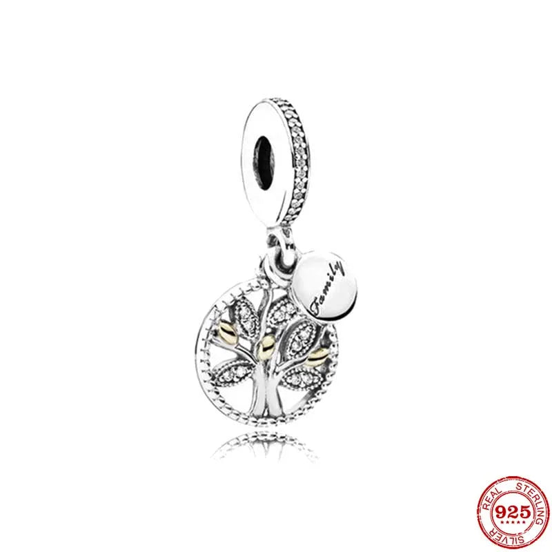 Europe 925 Silver Family Charm Fit Original Bracelet Jewelry Pendant Boy Girl Sparkling Mom Bead Sisters Pandora Dangle Plated Mountain ship