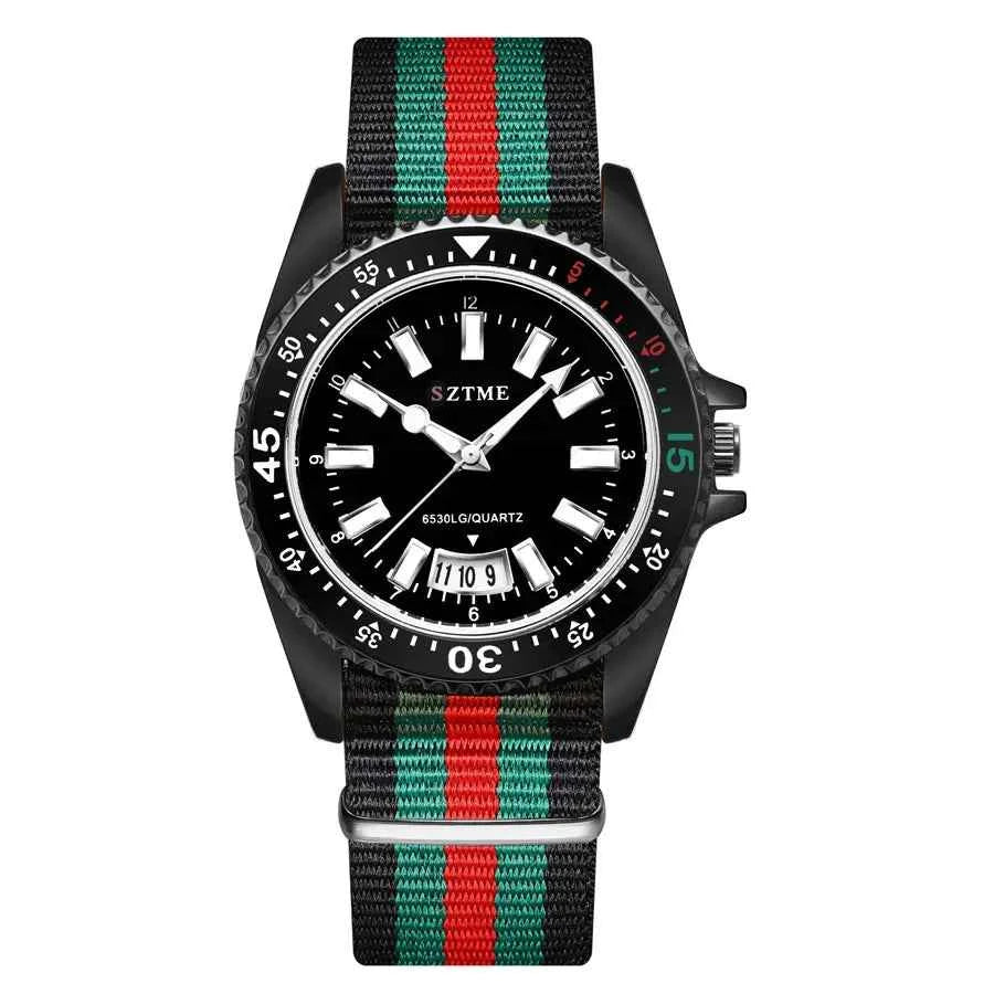 New fashionable men's nylon strap calendar watch, luxurious and simple business men's and women's night light quartz watch - Mountain ship