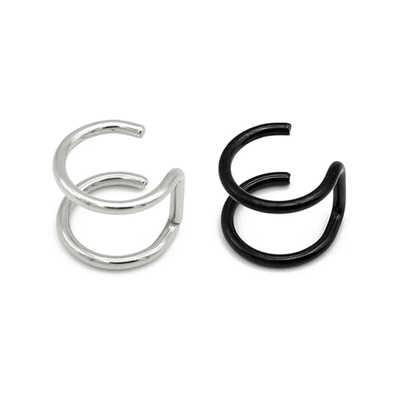 1 Piece Stainless Steel Ear Clip Earrings for Women Men Painless Fake Earrings Best Selling Style Punk Hip Hop Jewelry - Mountain ship