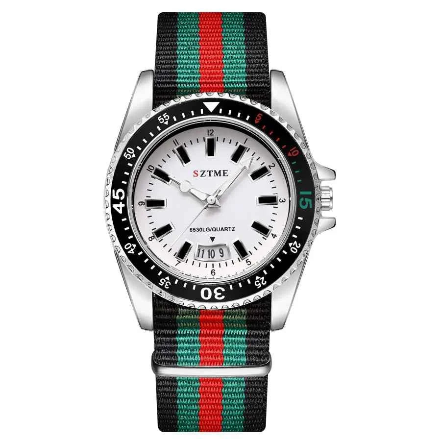 New fashionable men's nylon strap calendar watch, luxurious and simple business men's and women's night light quartz watch - Mountain ship
