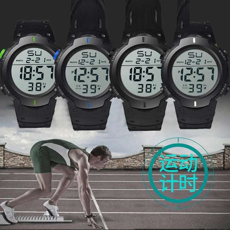 Men Sport LED Watches Top Brand Men Digital Clock Multi-Functional Rubber Man Fitnes Athlete Timekeeping Electronic Watch Reloj - Mountain ship