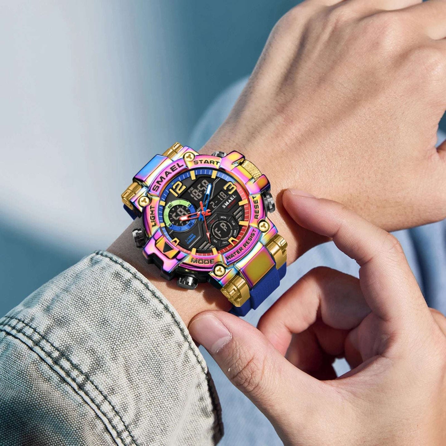 2025 SMAEL Sports Watches Men LED Watches New 50m Waterproof Digital Watches 8110 Shockproof Sports Watches for Men Electrionic - Mountain ship