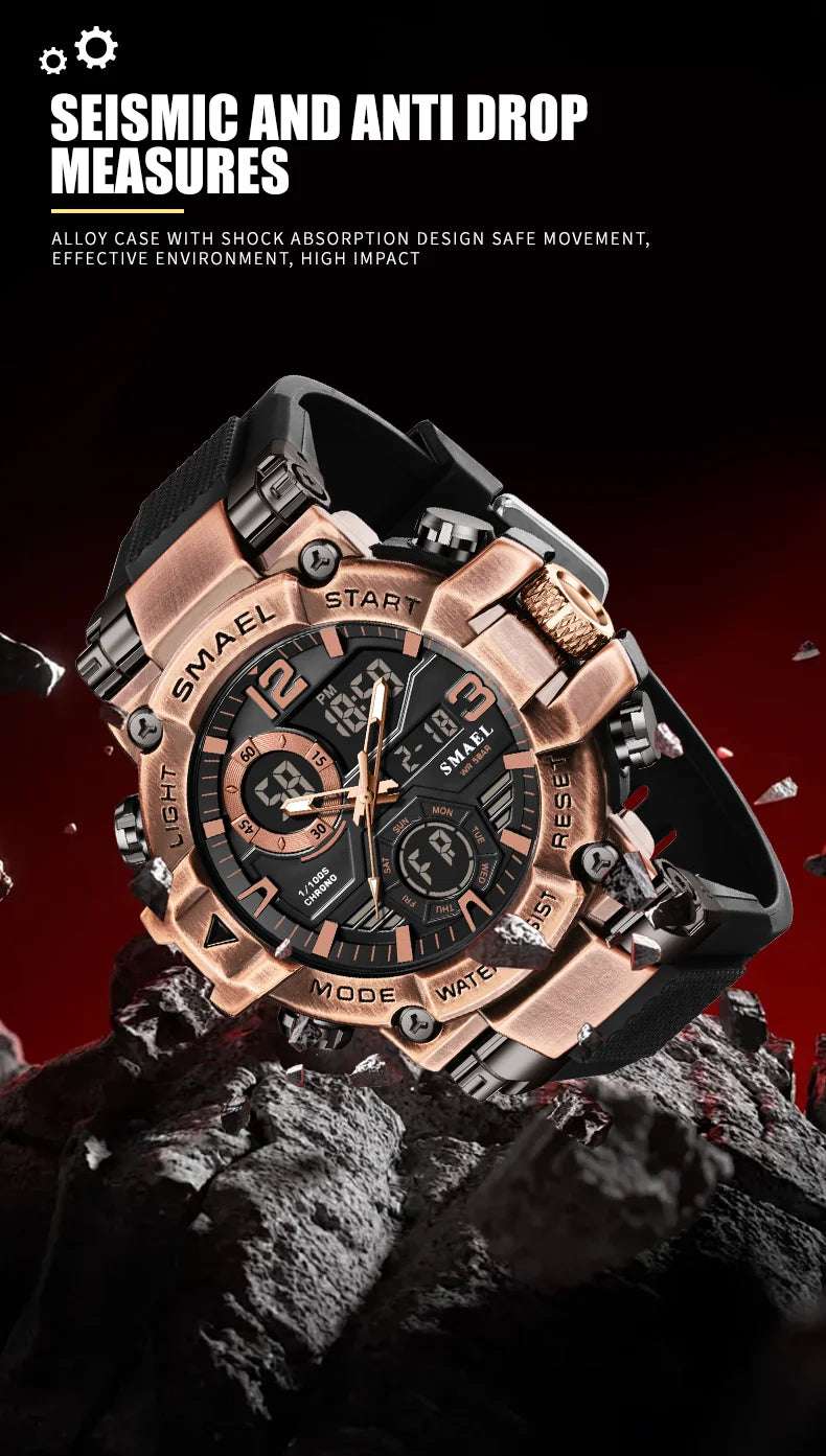 2025 SMAEL Sports Watches Men LED Watches New 50m Waterproof Digital Watches 8110 Shockproof Sports Watches for Men Electrionic - Mountain ship