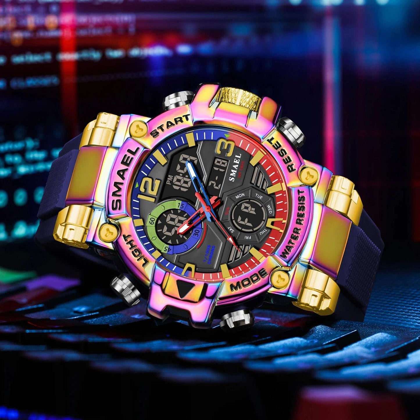 2025 SMAEL Sports Watches Men LED Watches New 50m Waterproof Digital Watches 8110 Shockproof Sports Watches for Men Electrionic - Mountain ship