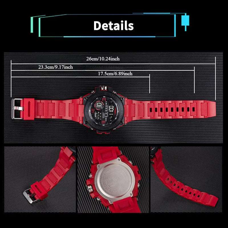 Men Waterproof Sports Watches Multifunction Electronic Watches Anti Drop and Shock-absorbing Wristwatches - Mountain ship