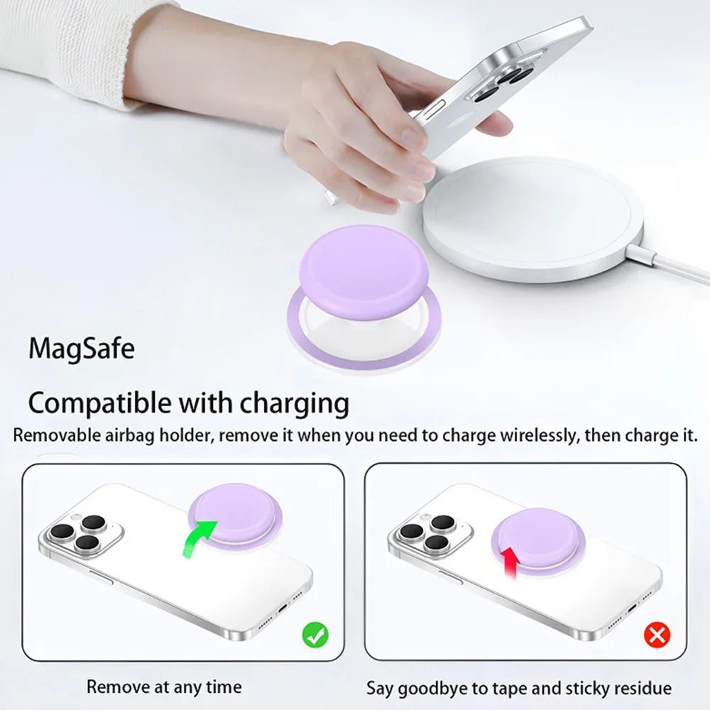 Magnetic Mobile Phone Grip Tok Holder For IPhone 15 Samsung Socket Pocket Support Mac Safe Ring Finger Folding Stand posocket - Mountain ship