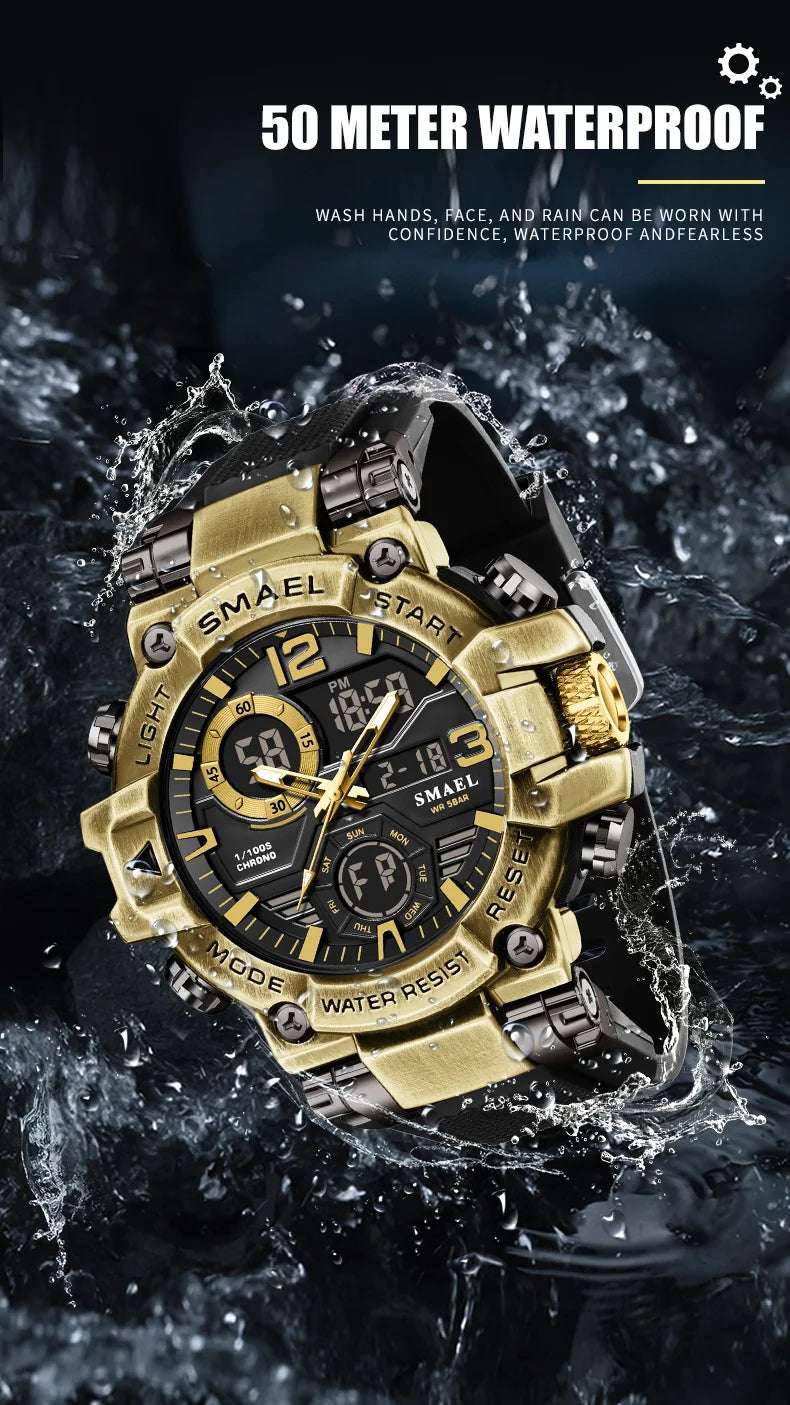 2025 SMAEL Sports Watches Men LED Watches New 50m Waterproof Digital Watches 8110 Shockproof Sports Watches for Men Electrionic - Mountain ship