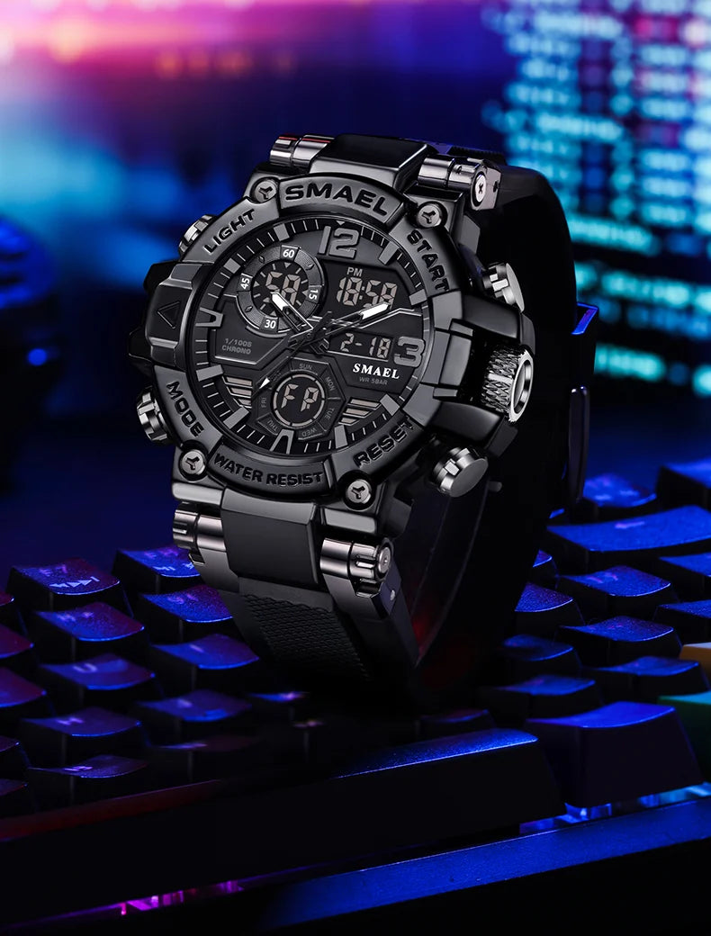 2025 SMAEL Sports Watches Men LED Watches New 50m Waterproof Digital Watches 8110 Shockproof Sports Watches for Men Electrionic - Mountain ship
