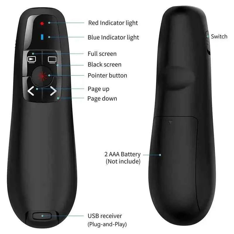 2024 NEW 2.4GHz Wireless Power Point Pen Presentation Clicker USB Remote Control Flip Presenter Pointer PPT Slide Advancer Pens - Mountain ship