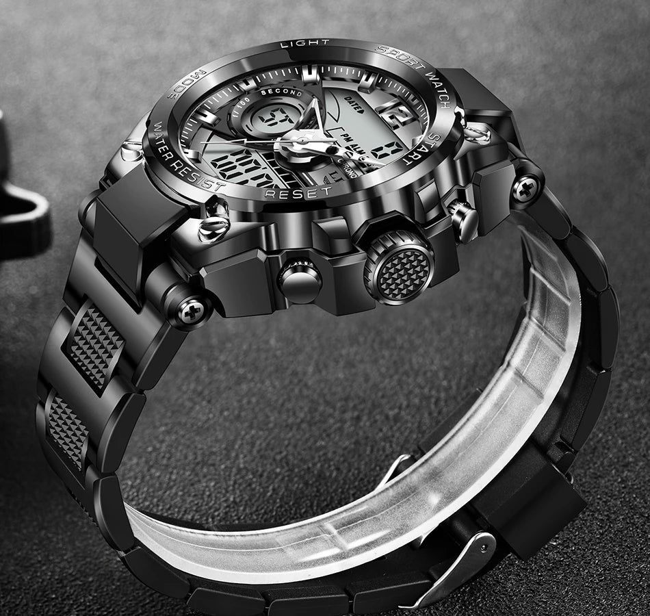 LIGE Men Military Watch Digital 50m Waterproof Wristwatch LED Quartz Clock Sport Watch Male Big Watches Men Relogios Masculino - Mountain ship