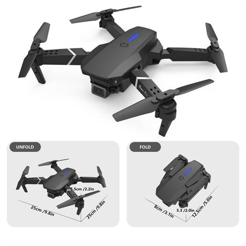 The E88 Dual-camera Drone With Two Batteries Has The Function Of Altitude Hold Mode. It Is Equipped With Dual Lenses And Can Fly Stably. - Mountain ship
