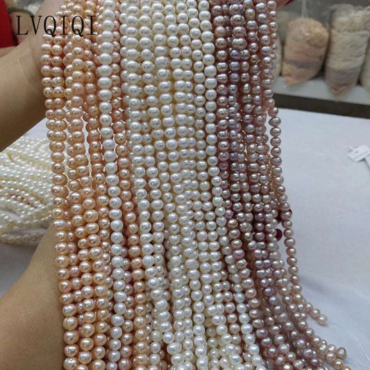 Natural Freshwater Pearl Beads High Quality 36cm Punch Round Loose Pearls Bead for DIY Women Necklace Bracelet Jewelry Making - Mountain ship