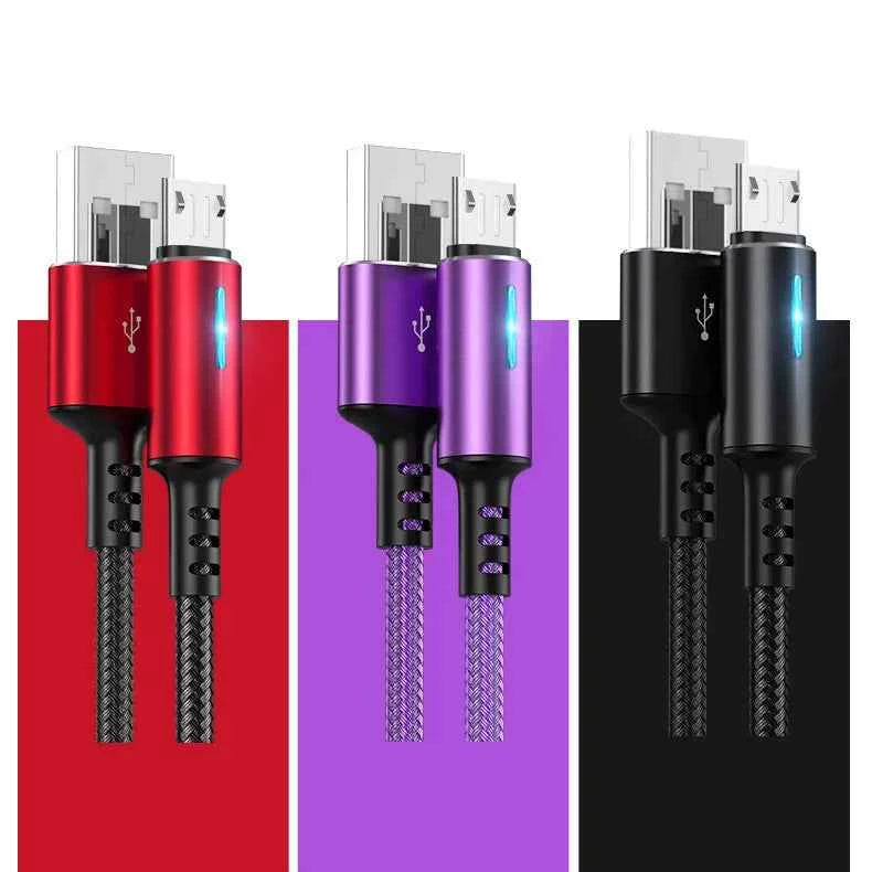 Micro USB Cable 5A LED Fast Charging Micro Data Cord For Huawei Samsung Xiaomi Android Mobile Phone Accessories Charger Cables - Mountain ship