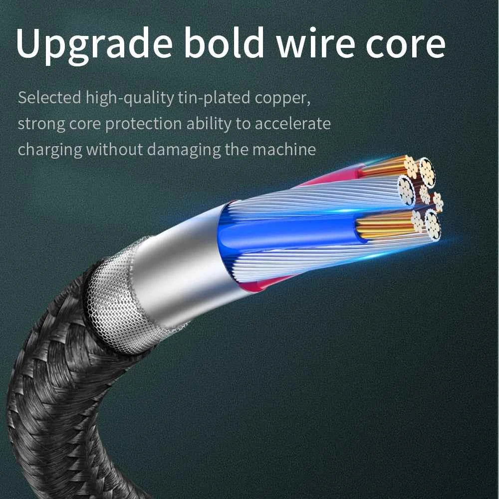 Micro USB Cable 5A LED Fast Charging Micro Data Cord For Huawei Samsung Xiaomi Android Mobile Phone Accessories Charger Cables - Mountain ship