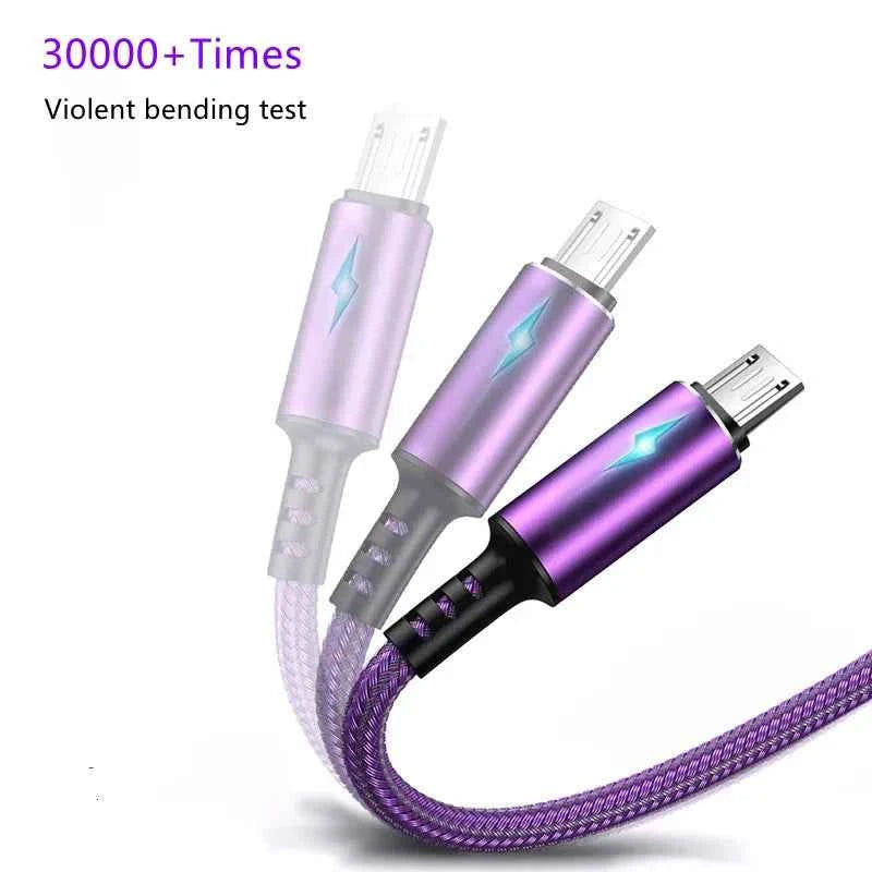 Micro USB Cable 5A LED Fast Charging Micro Data Cord For Huawei Samsung Xiaomi Android Mobile Phone Accessories Charger Cables - Mountain ship
