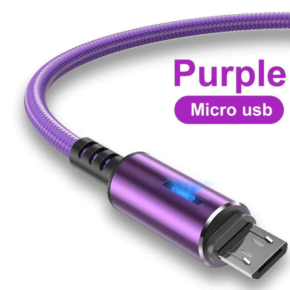 Micro USB Cable 5A LED Fast Charging Micro Data Cord For Huawei Samsung Xiaomi Android Mobile Phone Accessories Charger Cables - Mountain ship
