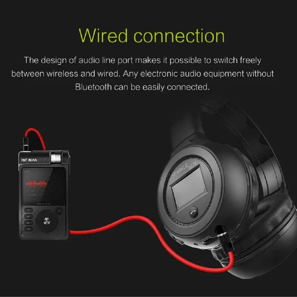 Wireless Headphone Radio Over Ear Bluetooth Compatibility Stereo Earphone Headset for Computer Phone Support FM Audio Card AUX - Mountain ship