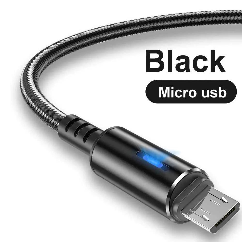 Micro USB Cable 5A LED Fast Charging Micro Data Cord For Huawei Samsung Xiaomi Android Mobile Phone Accessories Charger Cables - Mountain ship