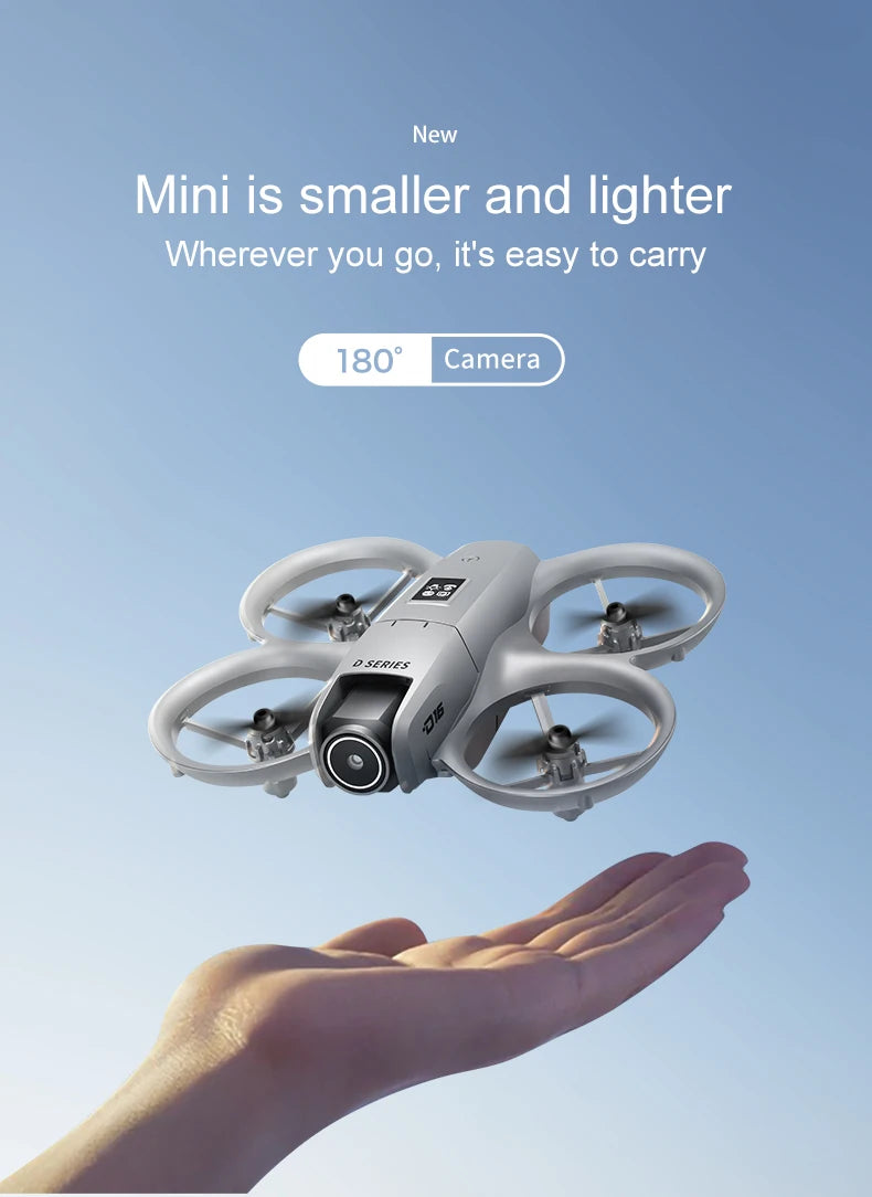 2025 D16 Mini Drone HD Camera 4K 1080P 180 ° Lens Dron Professional Obstacle Avoidance Optical Flow FPV Dron RC Quadcopter Toys - Mountain ship